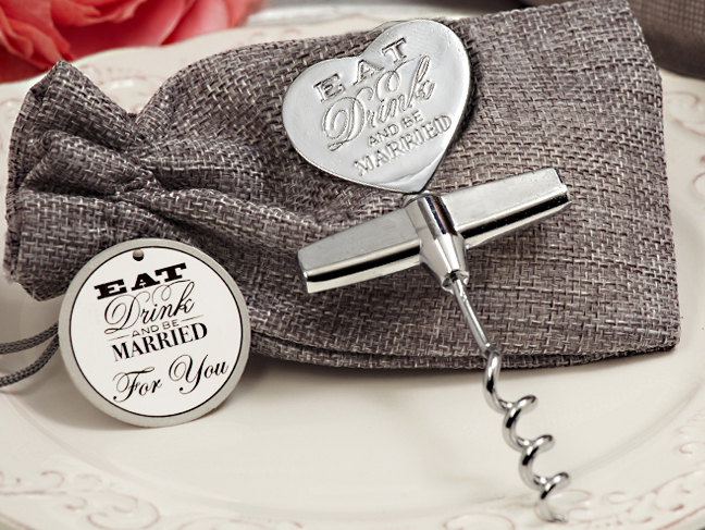 Eat, Drink, Be Married Chrome Wine opener