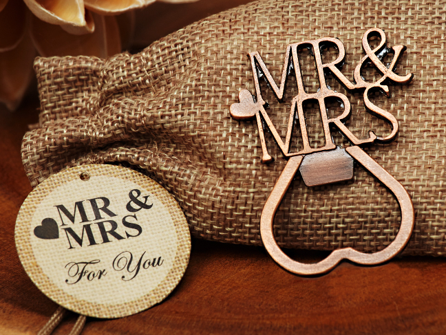 Copper Elegance Mr. and Mrs. Bottle opener