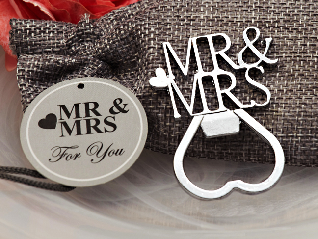 Elegance Mr. and Mrs. Silver Bottle opener