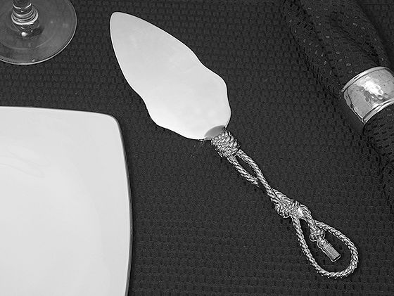 Chrome Cake Server W/ Tassel Handle 11" Long