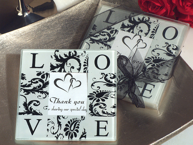 Classic Love And Damask Photo Coaster