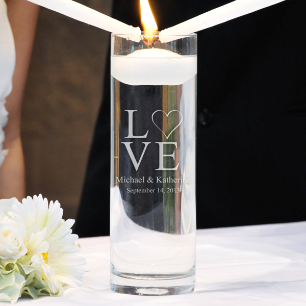 Personalized Modern Love Floating Unity Candles