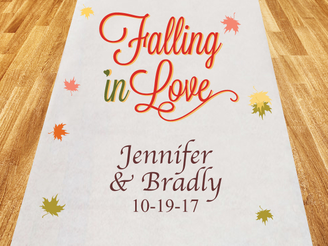 Falling In Love Personalized Wedding Aisle Runner