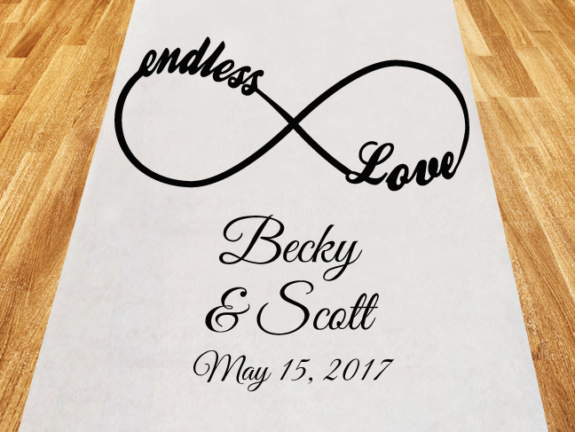 Endless Love Personalized Wedding Aisle Runner