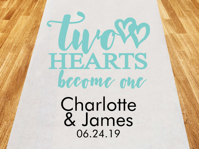Two Hearts Become One Personalized Aisle Runner
