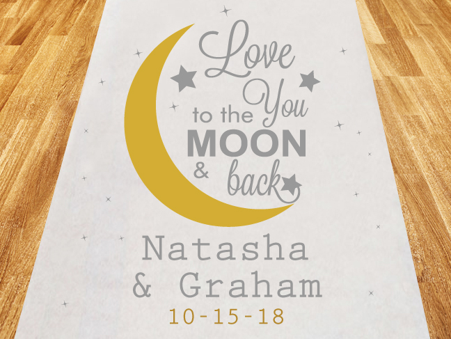 Love You To The Moon Personalized Aisle Runner