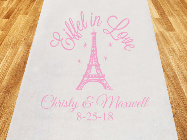 Eiffel in Love Personalized Wedding Aisle Runner