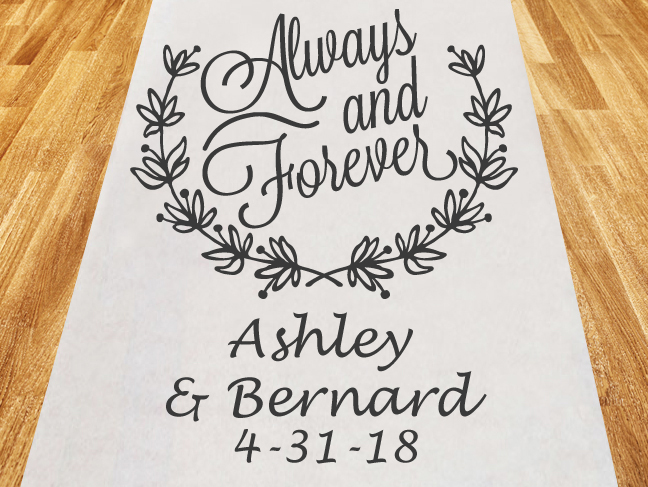 Always and Forever Personalized Wedding Aisle Runner