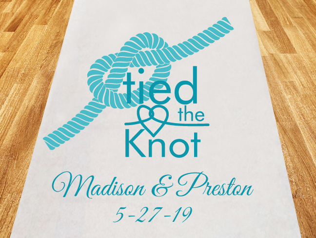 Tied The Knot Personalized Wedding Aisle Runner