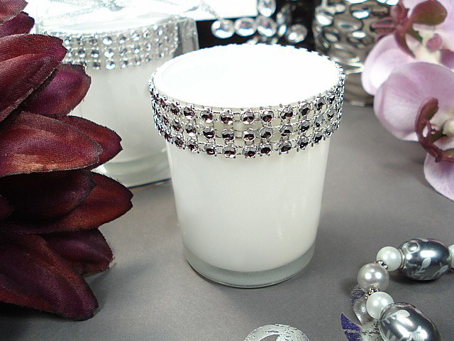 White Bling tealight candle holder
