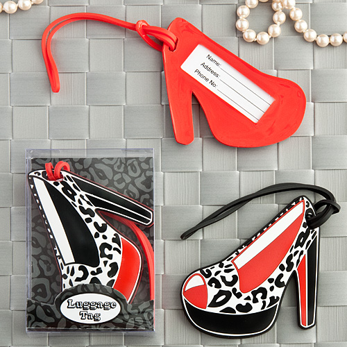 Shoe design luggage tags in decorative 24 piece display box