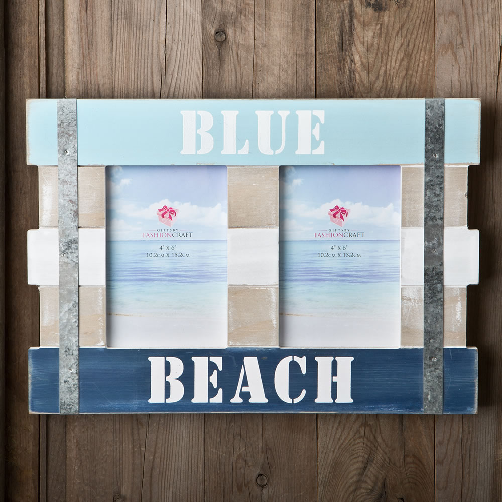 Double Blue Beach Frame 6 x 4