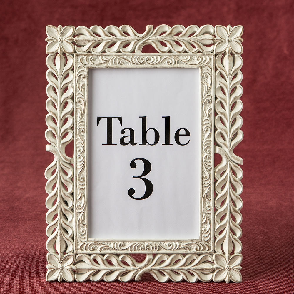 Elegant Ivory with Rose Gold rub Lattice 4 x 6 frame