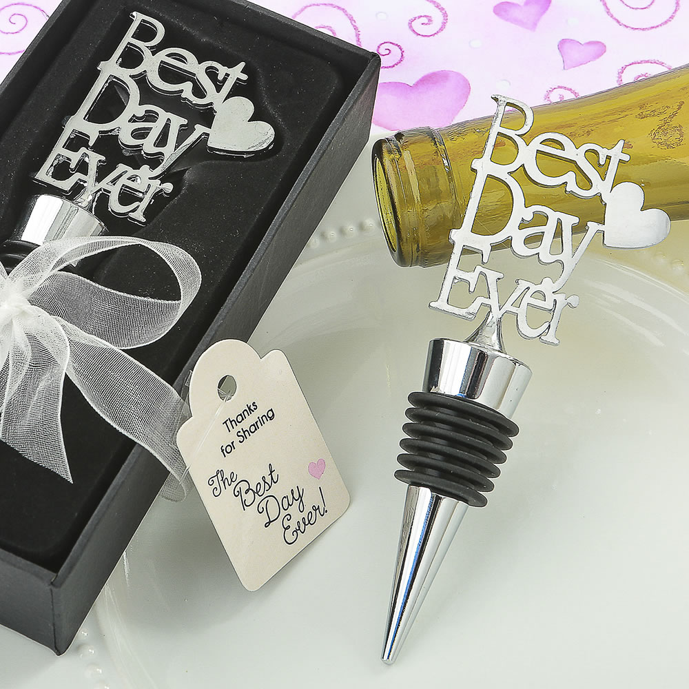Metal Best Day Ever bottle stopper