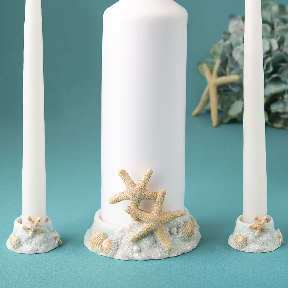 Sea themed / beach themed Unity Candle Holder Set