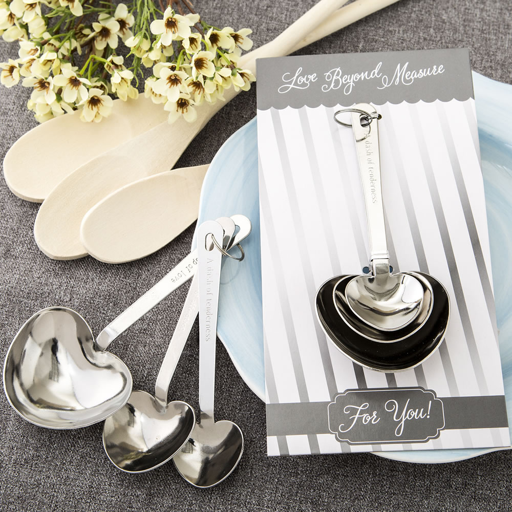 "Love beyond measure" collection - Set of Stainless heart shaped measuring spoons