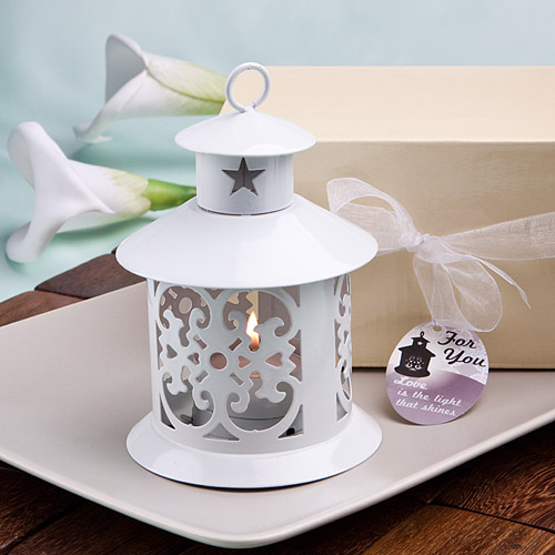 Fabulous White Metal Lantern Favor
