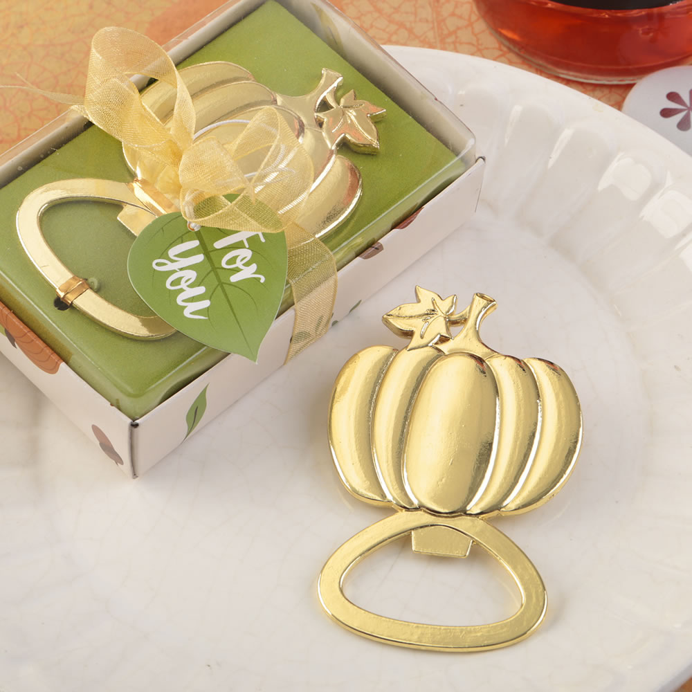 Pumpkin design Gold Metal bottle opener