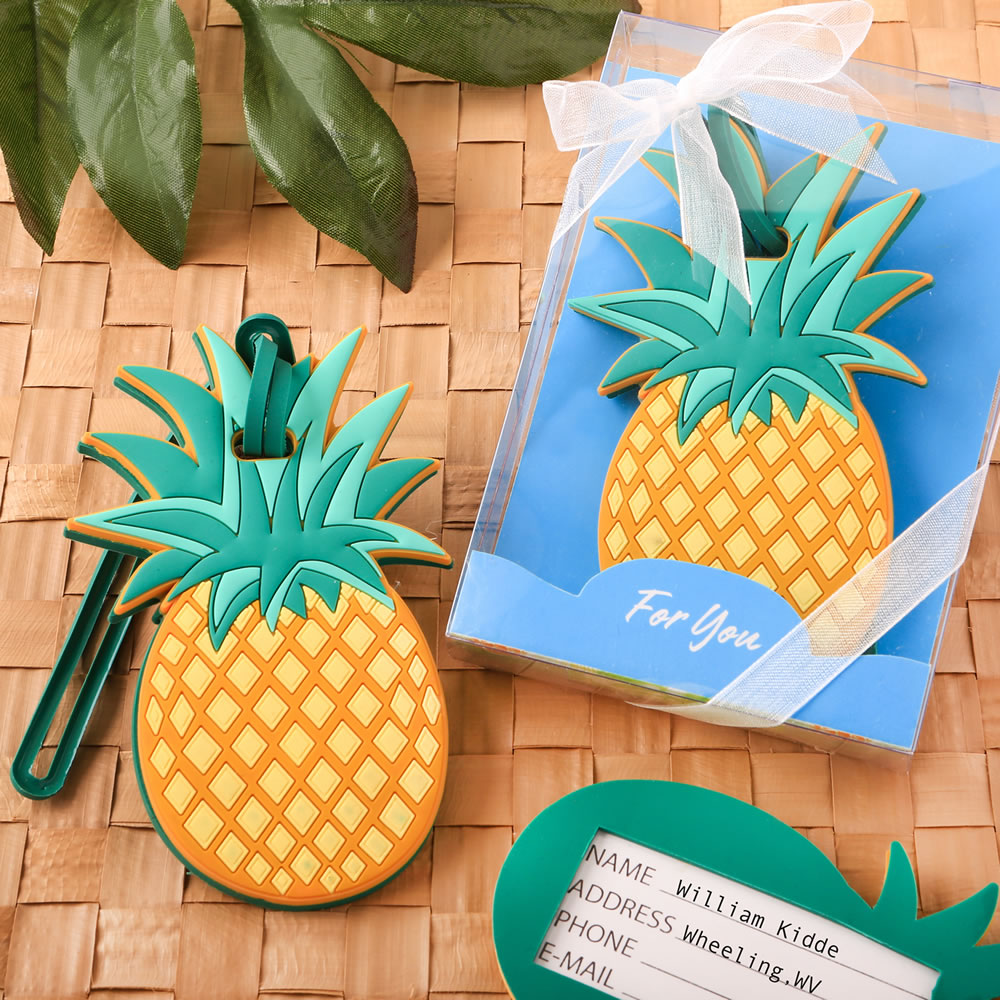 Pineapple themed luggage tag