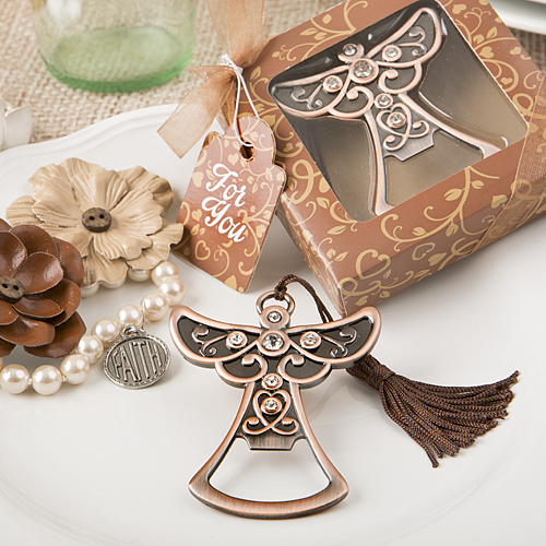 Antique copper angel bottle opener