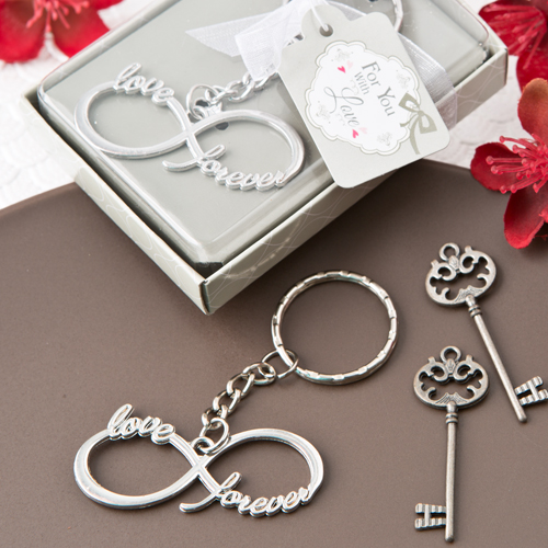 Infinity design silver metal key chain
