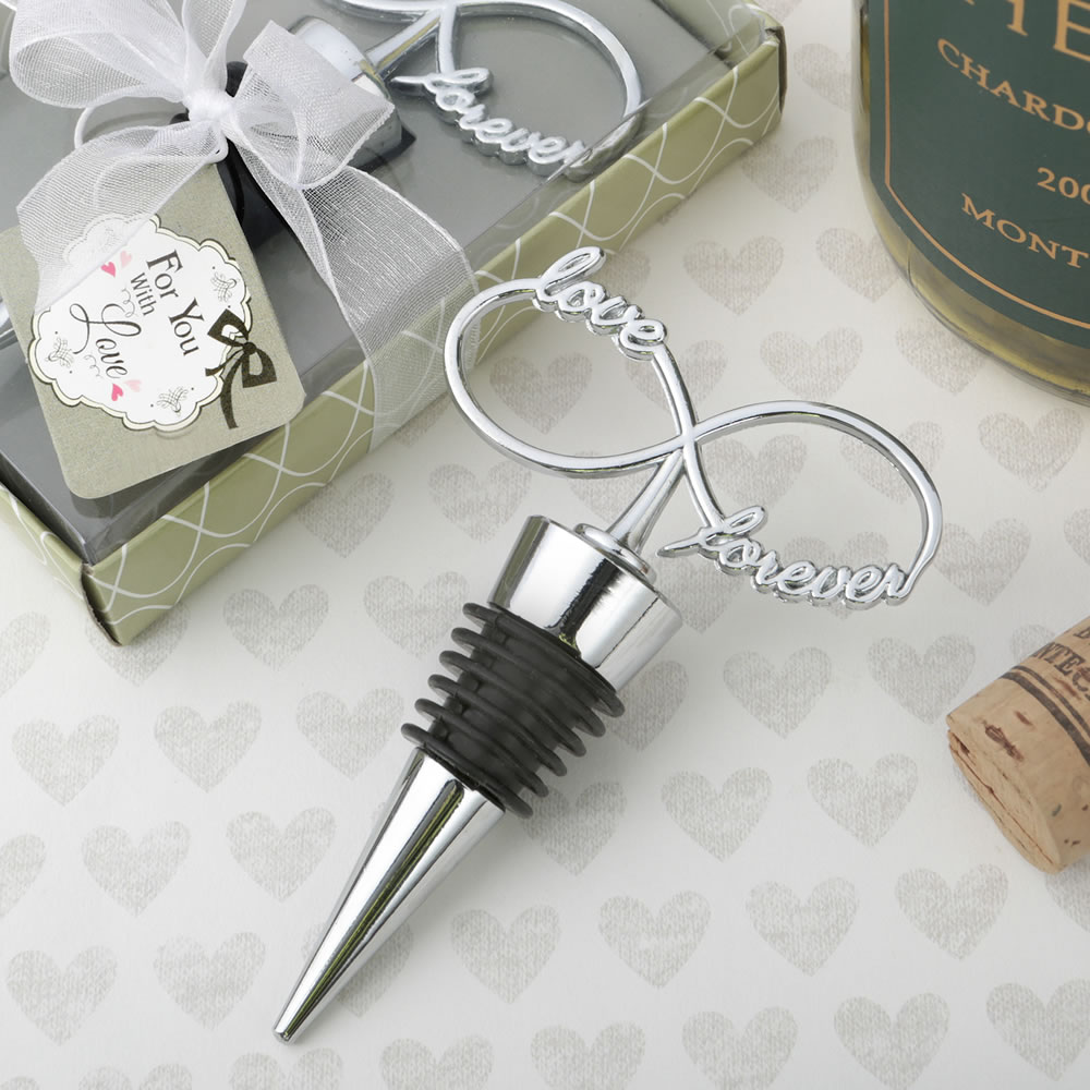 Infinity design chrome silver bottle stopper
