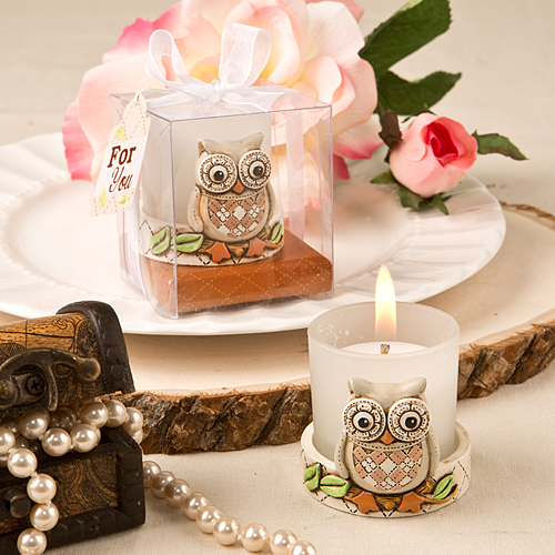 Vintage Owl votive candle holder