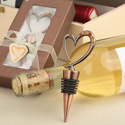 Vintage Copper Heart Bottle Stopper