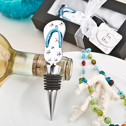 Flip Flop chrome metal bottle stopper