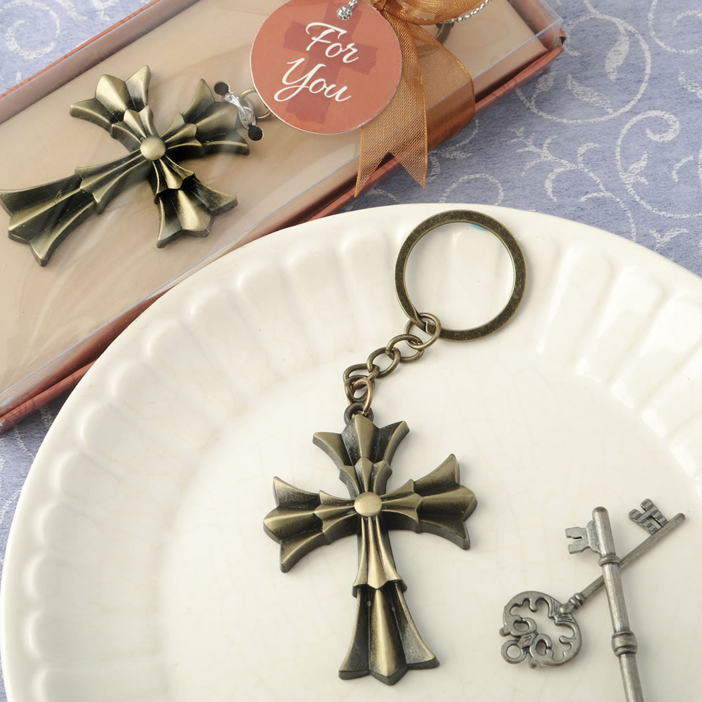 Flared Cross design key chain