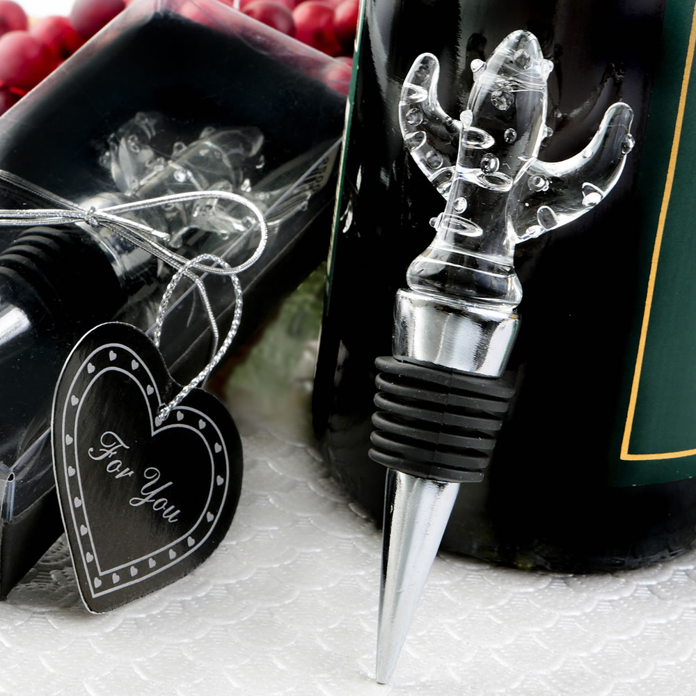 Choice Crystal cactus design bottle stopper