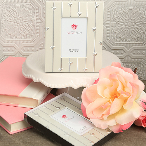 Matte Silver Frame with Silver Heart Design