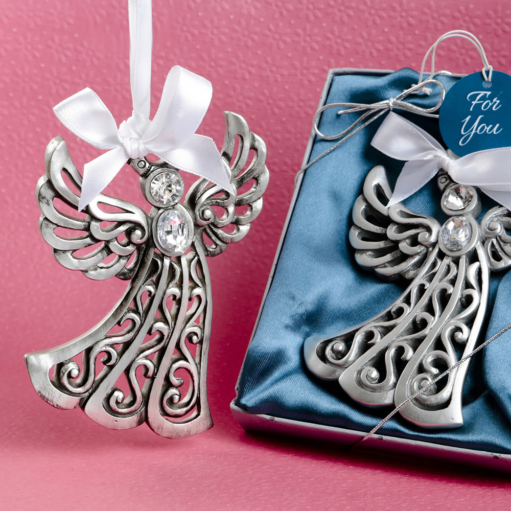 Silver Guardian Angel Ornament