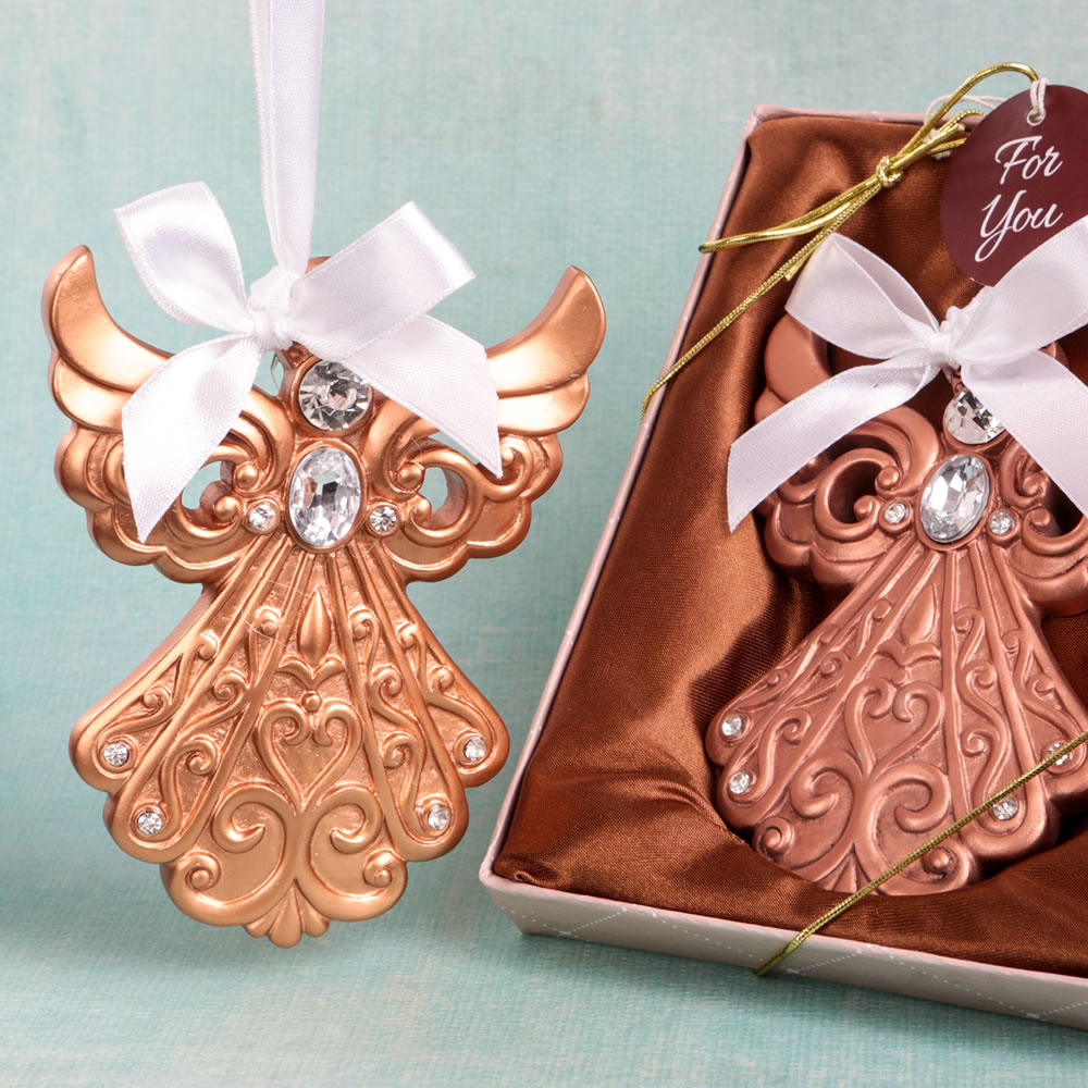 Rose Gold Guardian Angel Ornament