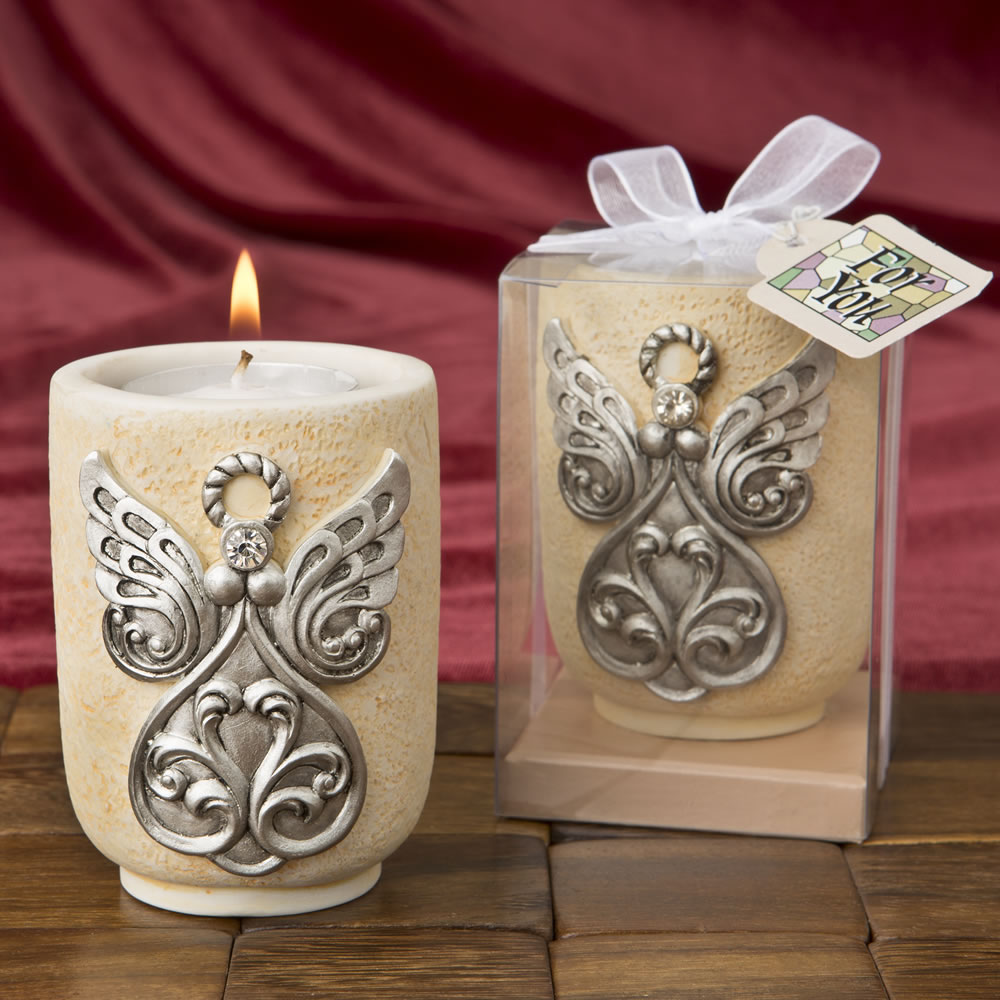 Large Angel Design Tea Light Candle Holder