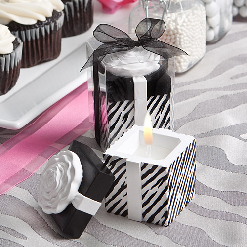 Unique Zebra Print Scented Candle Favor