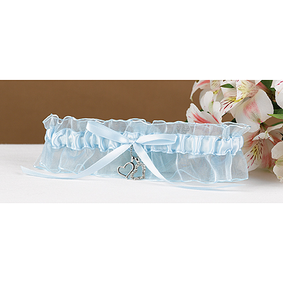 Heart Charms Blue Garter