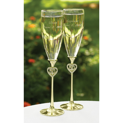 Jeweled 50th Anniversary Flutes