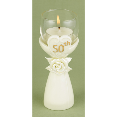 50th Pearl Rose Candle Stand
