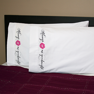 Kiss Me Good Night Pillow Case Set