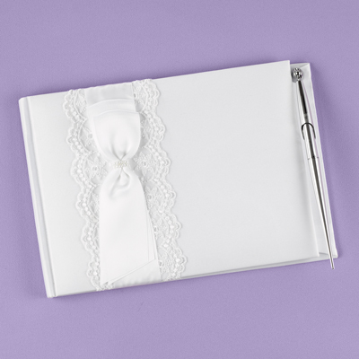 Lace Allure Guest Book and Pen Set