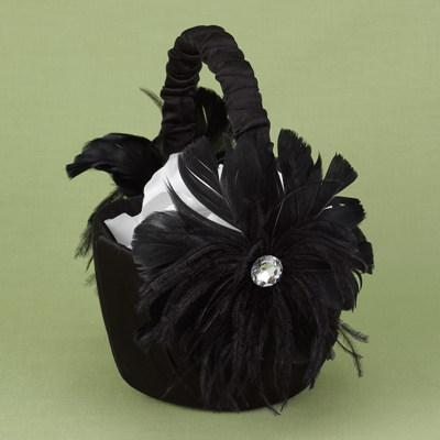 Black Feathered Flair Basket