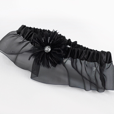 Black Feathered Flair Garter