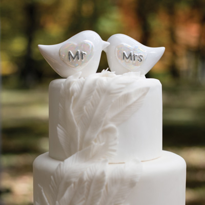 Porcelain Love Birds Cake Top