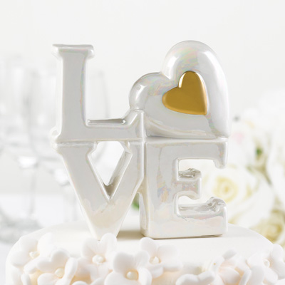 Porcelain Love Cake Tops - Gold