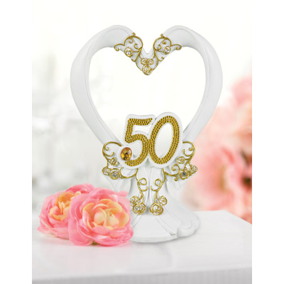Gilded 50th Anniversary Cake Top