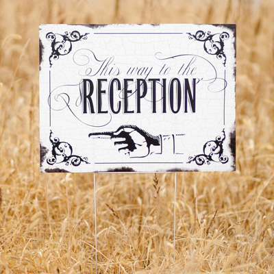 Vintage This way to the Wedding Yard Sign (Left)