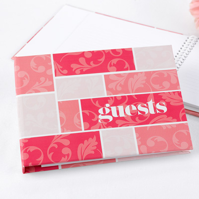 Pink Flourishes Guest Book