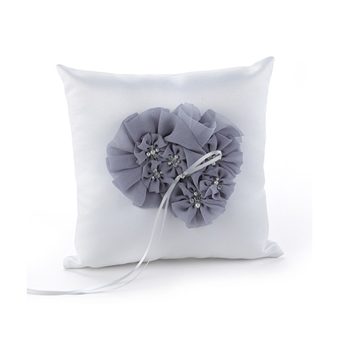 Glamorous Grey Ring Pillow