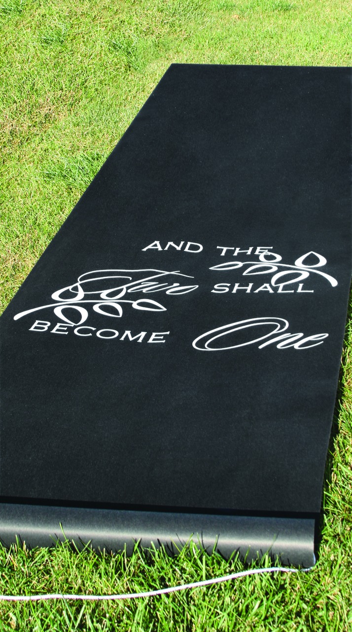 Two Become One Black Aisle Runner